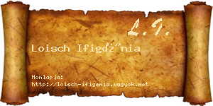 Loisch Ifigénia névjegykártya